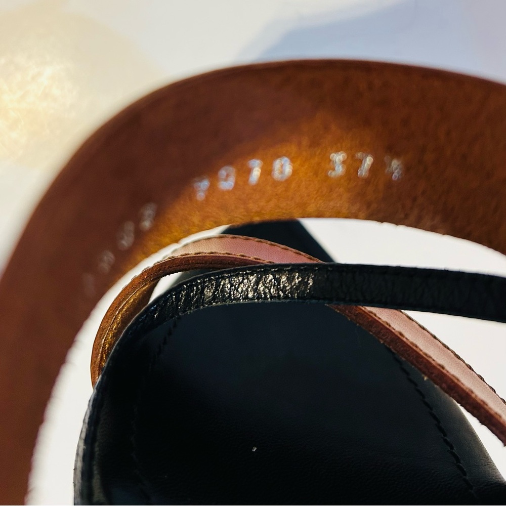 Yves Saint Laurent Leather Heels Worn Once Size 37-1/2 (7). Made in Italy. - Picture 3 of 14